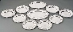 Argenterie Et Orfevrerie | Emmanuel Redon Silver Fine Art Gustave Odiot Set De Dix Plats En Argent Massif Xixe Siecle