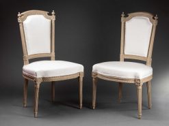 Louis Xvi | Galerie Delage Paire De Chaises A Colonnes Detachees Attribuees A Henri Jacob