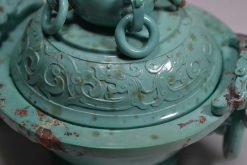 Arts D'Asie | Conservatoire Sakura Brule-Parfums En Turquoise Sculptee De Dragons, Chine Periode Qing