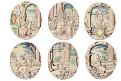 Xviiie Siecle | Subert Six Ambrogette (Plaques) En Faience, Antonio Africa Pavie (1693-1704)