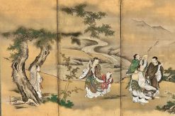 Arts D'Asie | Tora Tori Paravent Japonais A 6 Panneaux Par Kano Tanshin (1653-1718)