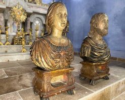 Art Sacre, Objets Religieux | Le jardin des Moines Paire De Bustes Reliquaires Des Saints Sylvie Et Gordien Fin Xviie