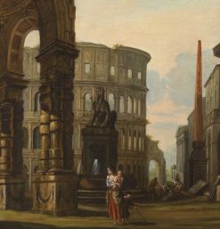 Xviiie Siecle | Galerie Thierry Matranga Caprice Architectural Romain Ecole De Giovanni Paolo Panini Xviiie Siecle