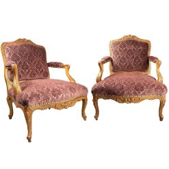 Regence | Laurent Chalvignac Paire De Larges Fauteuils Epoque Regence Xviiie Siecle