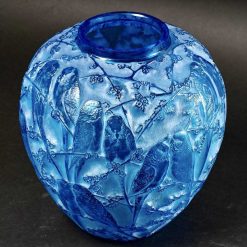 Verrerie, Cristallerie | BG Arts 1919 Rene Lalique - Vase Perruches Bleu Electrique