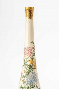 Xixe Siecle | Mastromauro Japanese Art Vase Satsuma A Decor D'Un Jardin De Chrysanthemes