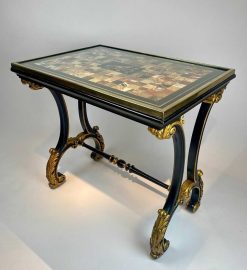 Louis-Philippe | Robin Kowalski Antiques Table Italienne Avec Plateau En Marbre Et Pietra Dura