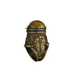 Bijouterie, Joaillerie | Matthew Holder Bague A Gant Renaissance En Bronze Ornee D'Un Encrier, Italie 16E /17E Siecle