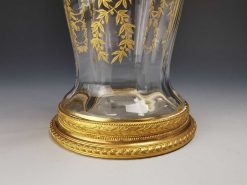 Verrerie, Cristallerie | L'orfèvrerie lyonnaise Paire De Grands Vases Rouleau En Cristal Et Laiton Dore