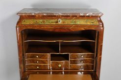 Louis Xv | Philippe Cote Antiquités Petit Secretaire En Marqueterie De Bois Indigenes Du Xviiie Siecle