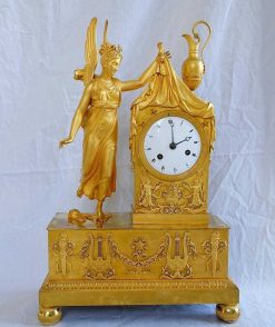 Empire | GSLR Antiques Pendule Empire En Bronze Dore - Le Lever Du Jour