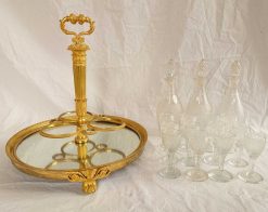 Restauration | GSLR Antiques Service Cabaret D'Epoque Charles X En Cristal Et Bronze Dore