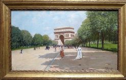 Art Nouveau | Galerie de Lardemelle Fausto Giusto (1867 1941) - L'Avenue Du Bois De Boulogne A Paris