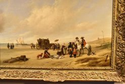 Nouveautes | Antichità Castelbarco La Plage De Scheveningen, Hubertus Van Hove (La 1814 -1865)