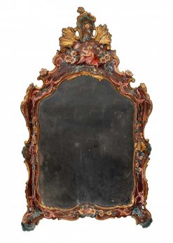 Miroirs, Trumeaux | Galleria Sinigaglia Miroir Venitien En Bois Laque Et Dore