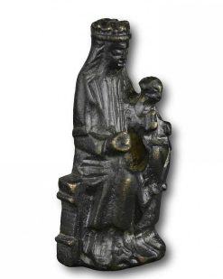 Art Sacre, Objets Religieux | Matthew Holder Figure En Bronze De La Vierge A L'Enfant Assise,14E Siecle