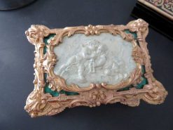 Objets De Vitrine | Antiquités Biau Boite En Malachite, Bronze Et Porcelaine Epoque Napoleon Iii