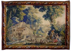 Tapisserie & Tapis | Méounes Antiquités Scene De Peche Bucolique - Tapisserie D'Aubusson Atelier De Jean Dumonteil