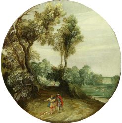 Regence | Costermans Antiquités David Ii Ryckaert (Anvers 1586-1642) Paysage Avec Deux Voyageurs Et Un Chien