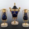 Louis Xvi | Limburg Antiquairs Ensemble De De Pot-Pourri En Verre Bleu