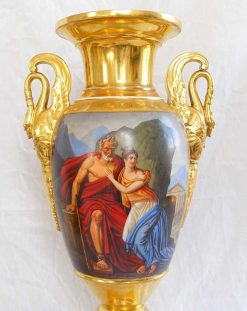 Empire | GSLR Antiques Paire De Vases Empire En Porcelaine De Paris