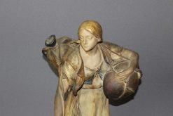 Ceramiques, Porcelaines | Antiquités Christophe Rochet Femme Porteuse De Cruche, Terre Cuite Par Goldscheider