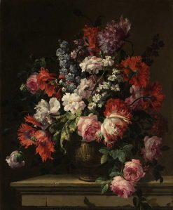 Xviie Siecle | Franck Anelli Fine Art Bouquet De Fleurs Sur Un Entablement - Jean-Baptiste Monnoyer (1636-1699)