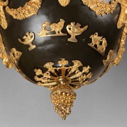 Empire | Laurent Chalvignac Lustre En Bronze Patine Et Dore Epoque Empire Circa 1800