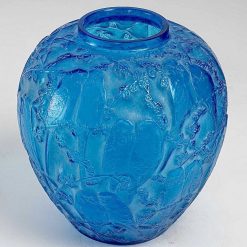 Verrerie, Cristallerie | BG Arts 1919 Rene Lalique - Vase Perruches Bleu Electrique