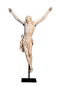 Louis Xiv | Galerie FC Paris Grand Et Exceptionnel Christ Vivo En Ivoire Sculpte