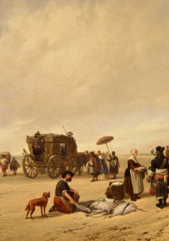 Nouveautes | Antichità Castelbarco La Plage De Scheveningen, Hubertus Van Hove (La 1814 -1865)