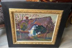 Nouveautes | Ralph Gierhards Antiques Robert A. Pinchon (1886 - 1943) - Une Petite Maison En Normandie Au Printemps