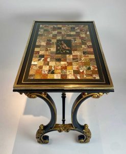 Louis-Philippe | Robin Kowalski Antiques Table Italienne Avec Plateau En Marbre Et Pietra Dura