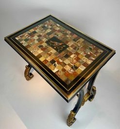 Louis-Philippe | Robin Kowalski Antiques Table Italienne Avec Plateau En Marbre Et Pietra Dura