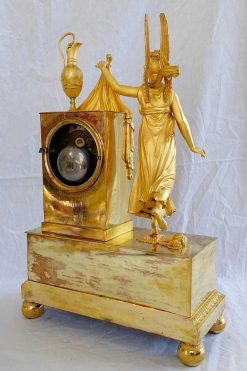 Empire | GSLR Antiques Pendule Empire En Bronze Dore - Le Lever Du Jour