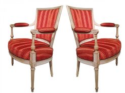 Directoire | Galerie Delvaille Paire De Fauteuils En Cabriolets De La Fin Du Xviiie Siecle