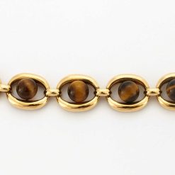 Bijouterie, Joaillerie | Joëlle Lasry Bracelet Or Et Oeil De Tigre Signe Boucheron