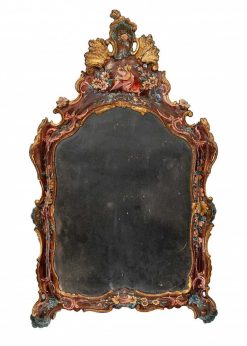 Miroirs, Trumeaux | Galleria Sinigaglia Miroir Venitien En Bois Laque Et Dore