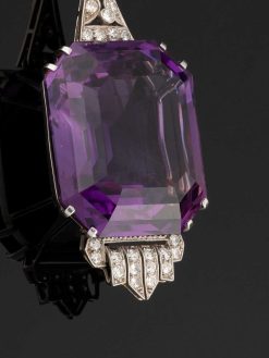 Bijouterie, Joaillerie | SeblAntic Pendentif Art Deco En Platine, Diamants Et Amethyste