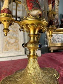 Art Sacre, Objets Religieux | Le jardin des Moines Monstrance Reliquaire Neo-Gothique A Trois Cylindres, 19E Siecle