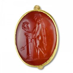 Bijouterie, Joaillerie | Matthew Holder Bague En Or Avec Une Intaille En Cornaline D'Hermes Kriophoros, 1Er Siecle Av Jc