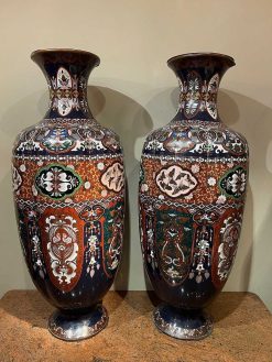 Objet De Decoration | La Crédence Tres Grande Paire De Vases Cloisonnes, Japon 19E Siecle