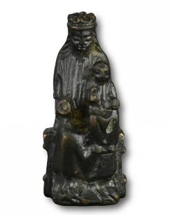 Art Sacre, Objets Religieux | Matthew Holder Figure En Bronze De La Vierge A L'Enfant Assise,14E Siecle