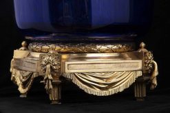 Directoire | Galerie Francesco De Rosa Paire De Jardinieres En Bronze Et Cristal Blue Cobalt