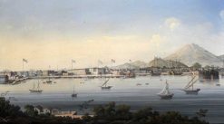 Nouveautes | Galerie Sylvain Levy Alban Gouache Anglo-Chinoise Representant Le Port De Canton