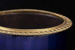 Directoire | Galerie Francesco De Rosa Paire De Jardinieres En Bronze Et Cristal Blue Cobalt