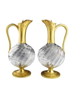 Argenterie Et Orfevrerie | L'orfèvrerie lyonnaise Odiot - Paire De Carafes En Cristal Taille Et Vermeil