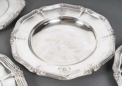 Argenterie Et Orfevrerie | Emmanuel Redon Silver Fine Art Gustave Odiot Set De Dix Plats En Argent Massif Xixe Siecle