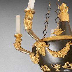 Empire | Laurent Chalvignac Lustre En Bronze Patine Et Dore Epoque Empire Circa 1800