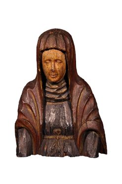 Xvie Siecle Et Avant | Chatelan Antiquités Sainte Femme En Buste En Chene Polychrome, Allemagne Ou Pays Bas